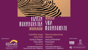 Cartel de la Jornada Vida Independiente en Vitoria-Gasteiz